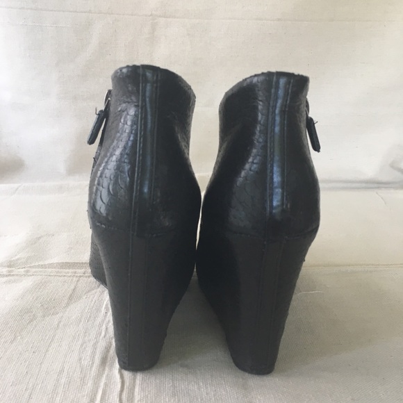 Black Ankle Wedge Boots - Picture 5 of 9